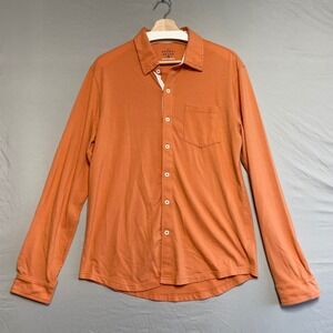 The Normal Brand Mens Orange Active Puremeso Long Sleeve‎ Button Up Shirt Size L